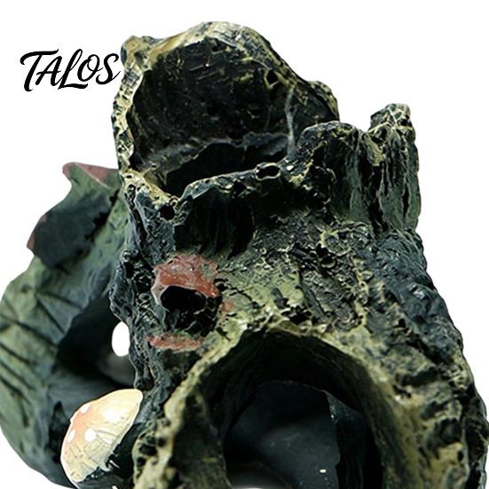 Aquarium Decoration Decaying Trunk Hideout, Betta Fish Shelter with Multiple Holes And Shrimp Habitat Caves, Resin Decorative Log Hide Cave