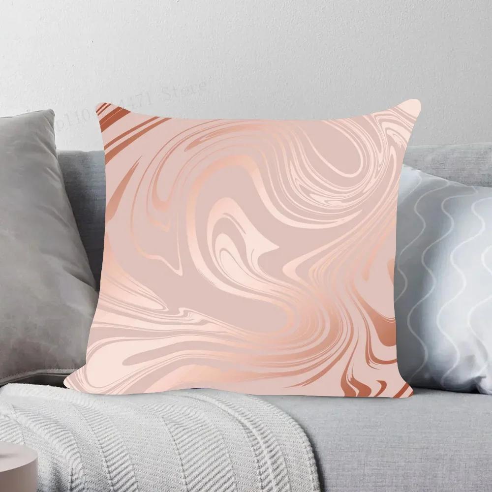 1 Stück Nordic Mode Gold Marmor Kissenbezug Quadratisch Schlafzimmer Sofa Freizeit Komfort Kissen Auto Wohnzimmer Heimdekoration
