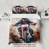 3Pcs Motorcycle Rider Bedding Sets 3D Printed Motocross Racing Duvet Cover Sets With Pillowcases No Filling