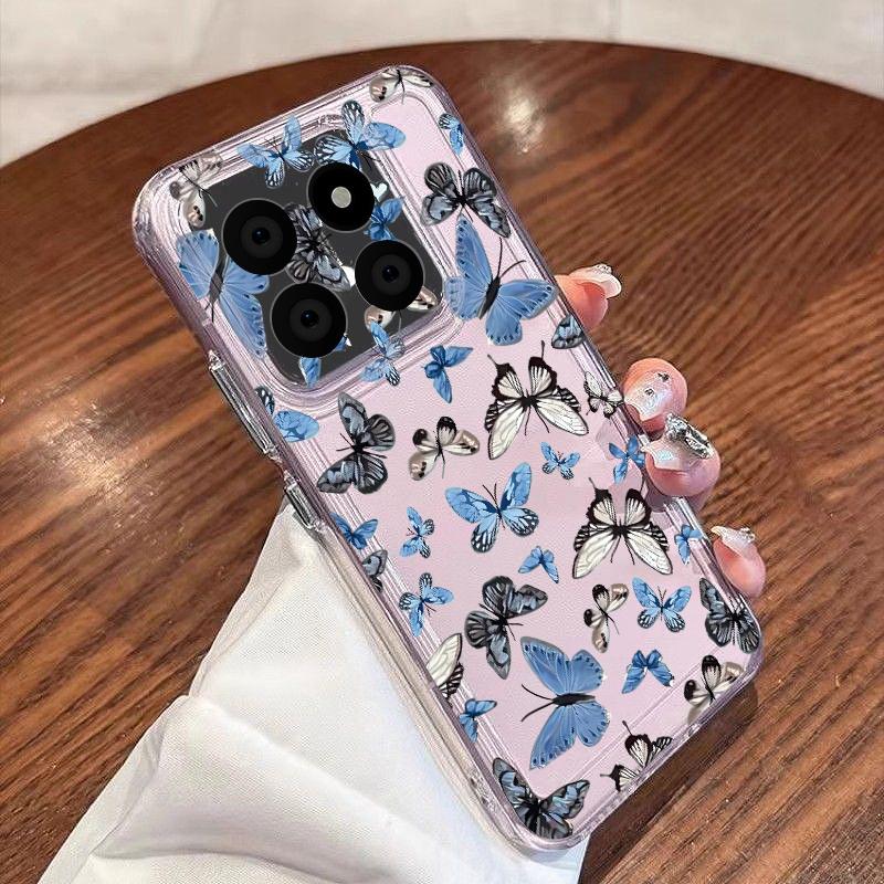 Golden Butterfly Pattern Case For Xiaomi Redmi Note 15 Pro 4G Funda Redmi Note 14 13 Pro 5G Clear TPU Silicone Soft Cover