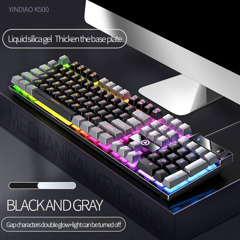 Gaming-Tastatur, 104 Tasten, kabelgebunden, Gaming-Tastaturen, Hintergrundbeleuchtung, mechanisches Desktop-Computerzubehör für Desktop-Laptop-PC-Spieler