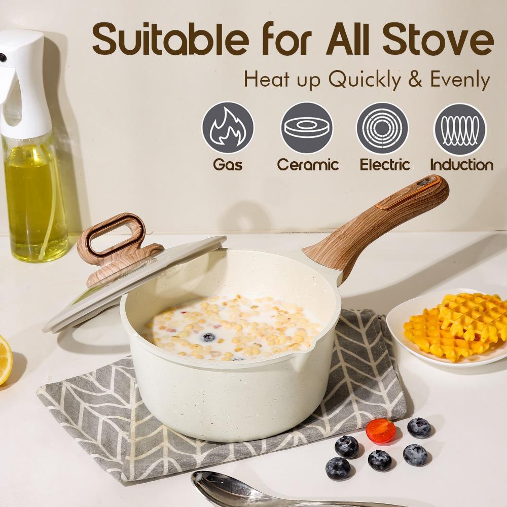 DONNOR Ceramic Cookware Sets Pots and Pans Set Nonstick  Induction Cookware Kitchen Cooking Set with Frying Pans Set