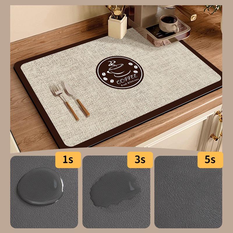 American Coffee Machine Absorbent Kitchen Mat - Drying & Draining for Countertops & Dining Tables
