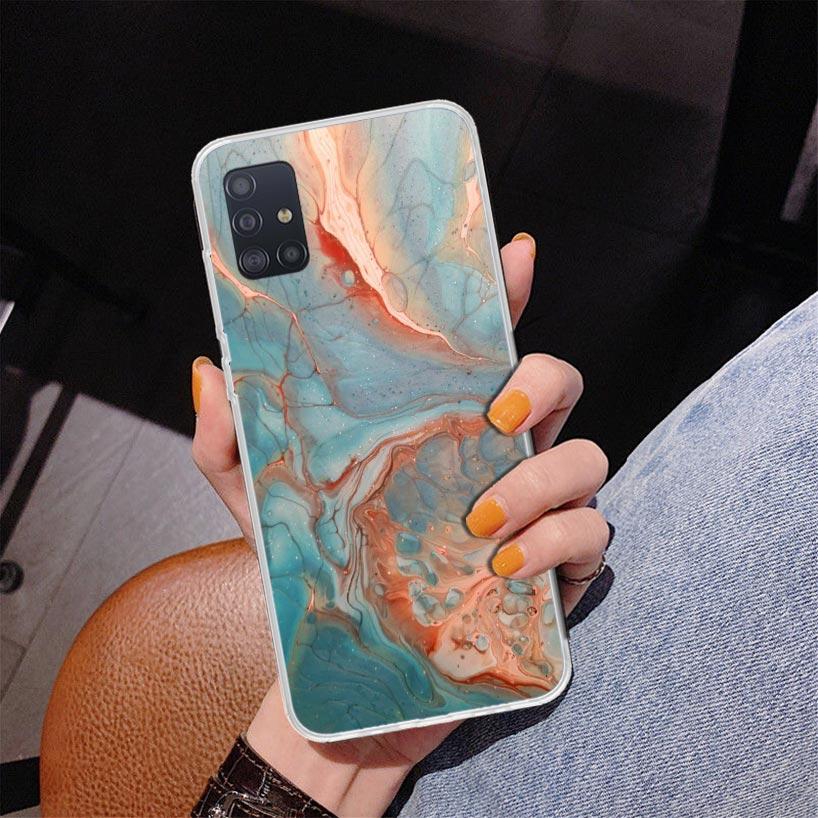 Fashion Gold Pink Geometric Marble Phone Case For Samsung Galaxy A52 A32 A22 A12 A51 A31 A50S A30S A20S A10S Note 20 Ultra 10 Pl