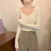 Threaded Sweater Feminine Collar Slim Bottom Top Fall Commuter Sweater Inside