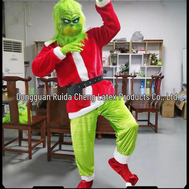 

Зеленые мохнатые перчатки Гринча и набор рождественской маски для ролевой игры в глупого Санту