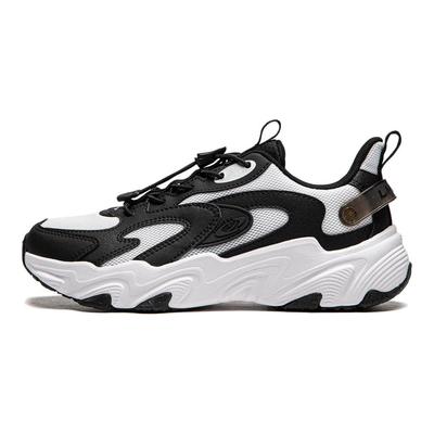 Li Ning Kids Soft Lightweight Shock Absorbing Low Top Casual Shoes Kids Sneaker White Black YKCU112-1