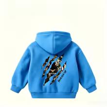 Autumn/Winter Children's Fun Tiger Pattern Hooded Sweatshirt - Cute Korean-style Trendy Print - Boys' Girls' Pullover Sweatshirt