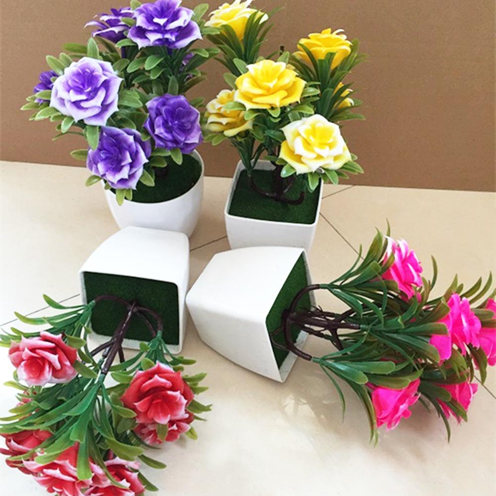 1Pc Potted Artificial Flower Bonsai Performance Stage Garden Home Party Decor Christmas Ornament