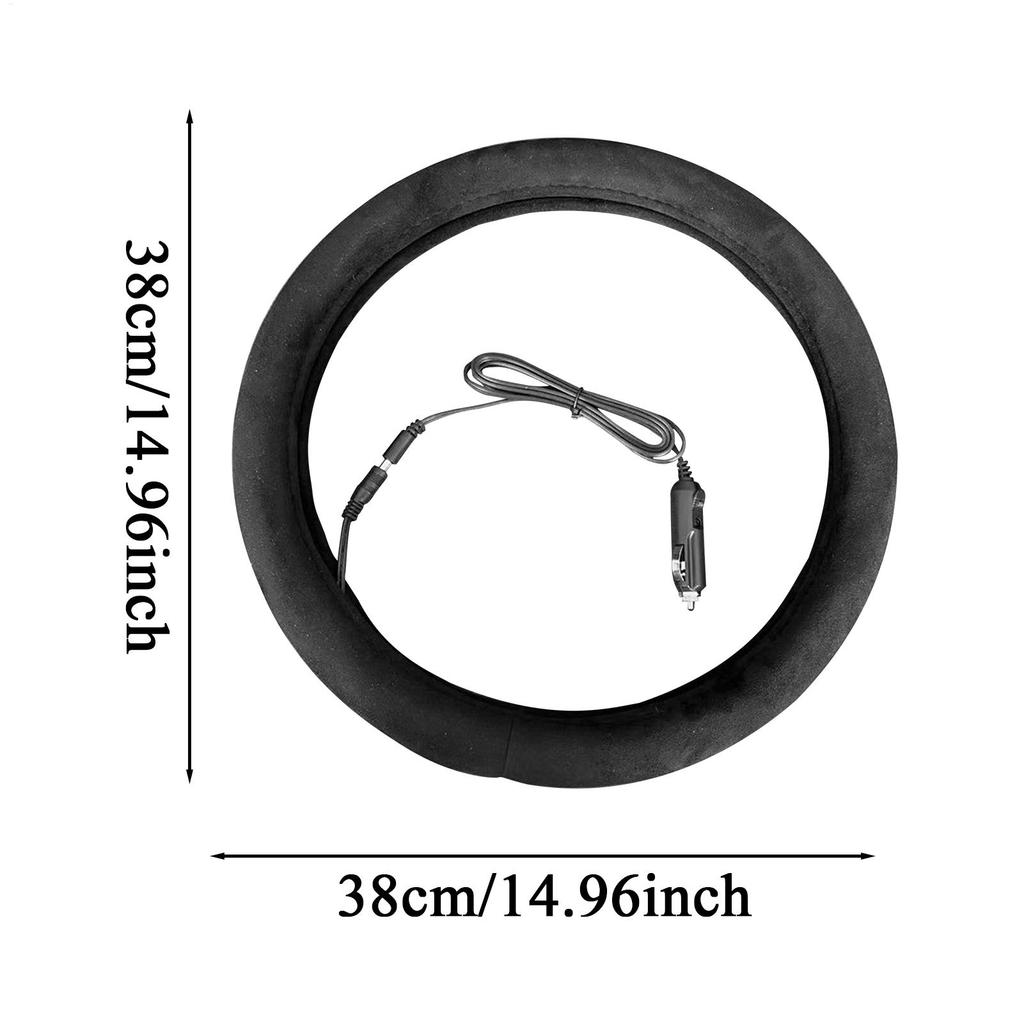 Lenkradabdeckung Herren 12V Beheizt Warm Weich Atmungsaktiv Auto Zubehör Auto Lenkradabdeckung Für LKW Pickups Wohnmobile Camping Täglich