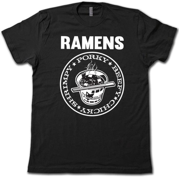 

RAMENS T-Shirt! - Funny Joey Ramone Noodle Soup Parody Premium Cotton TEE! M