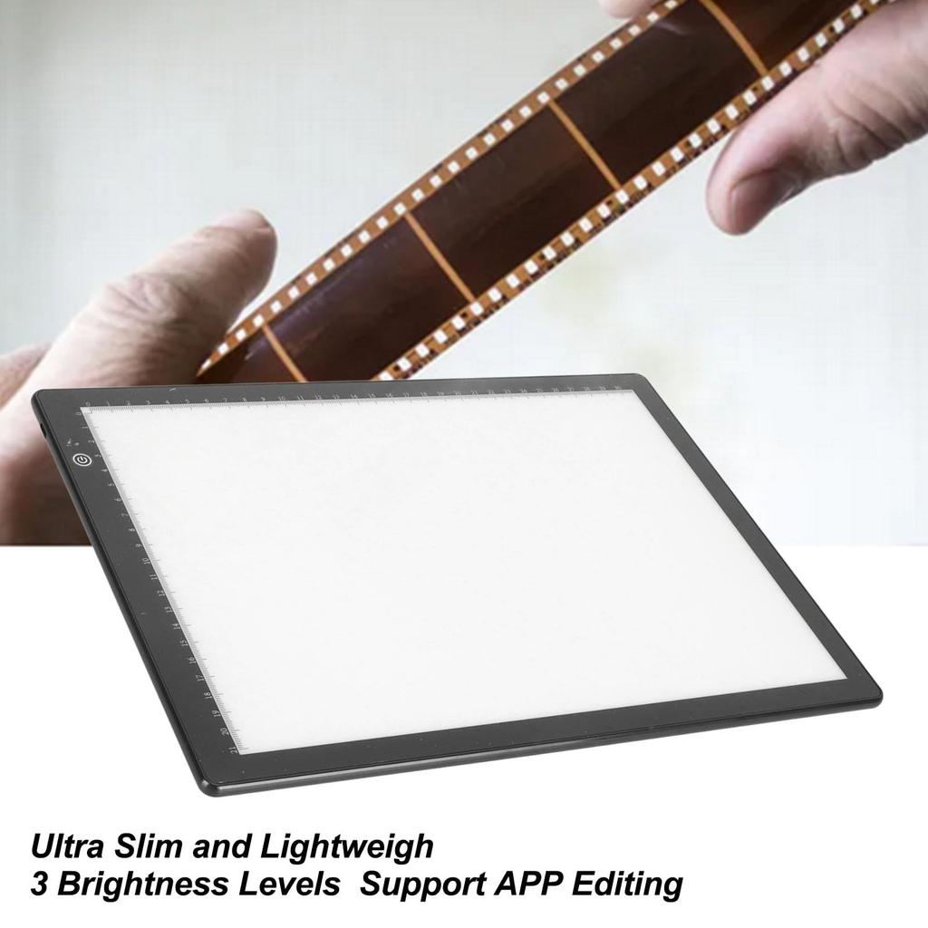 Slide viewer lightbox, ultra-thin light pad scanner with 3 brightness levels, USB-powered film negative and old slide scanning lightbox for displaying