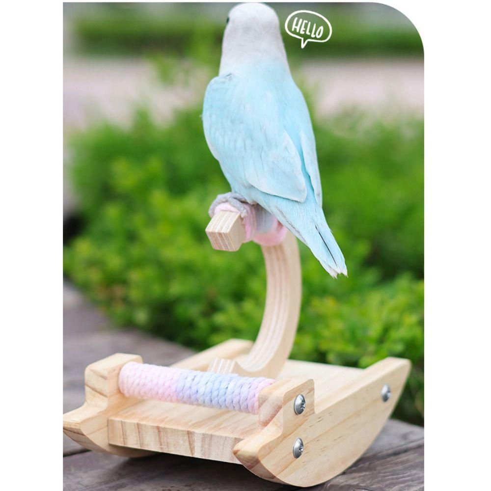 Bite-resistant Parrot Perch Stand Wear-resistant Bird Rocking Stand  Cage Accessory