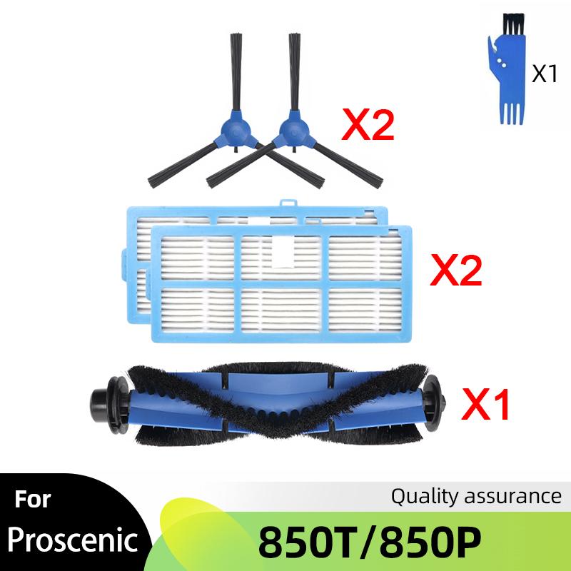 For Proscenic 850T/ 850P Robot Vacuum Spare Part Main Roller Side Brush Hepa Filter Mop Cloth Rag Replacement Accessories
