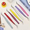 Stainless Steel Curved Stickers Tweezers Anti-static Lashes Extension Tweezer  Extensions Grafting