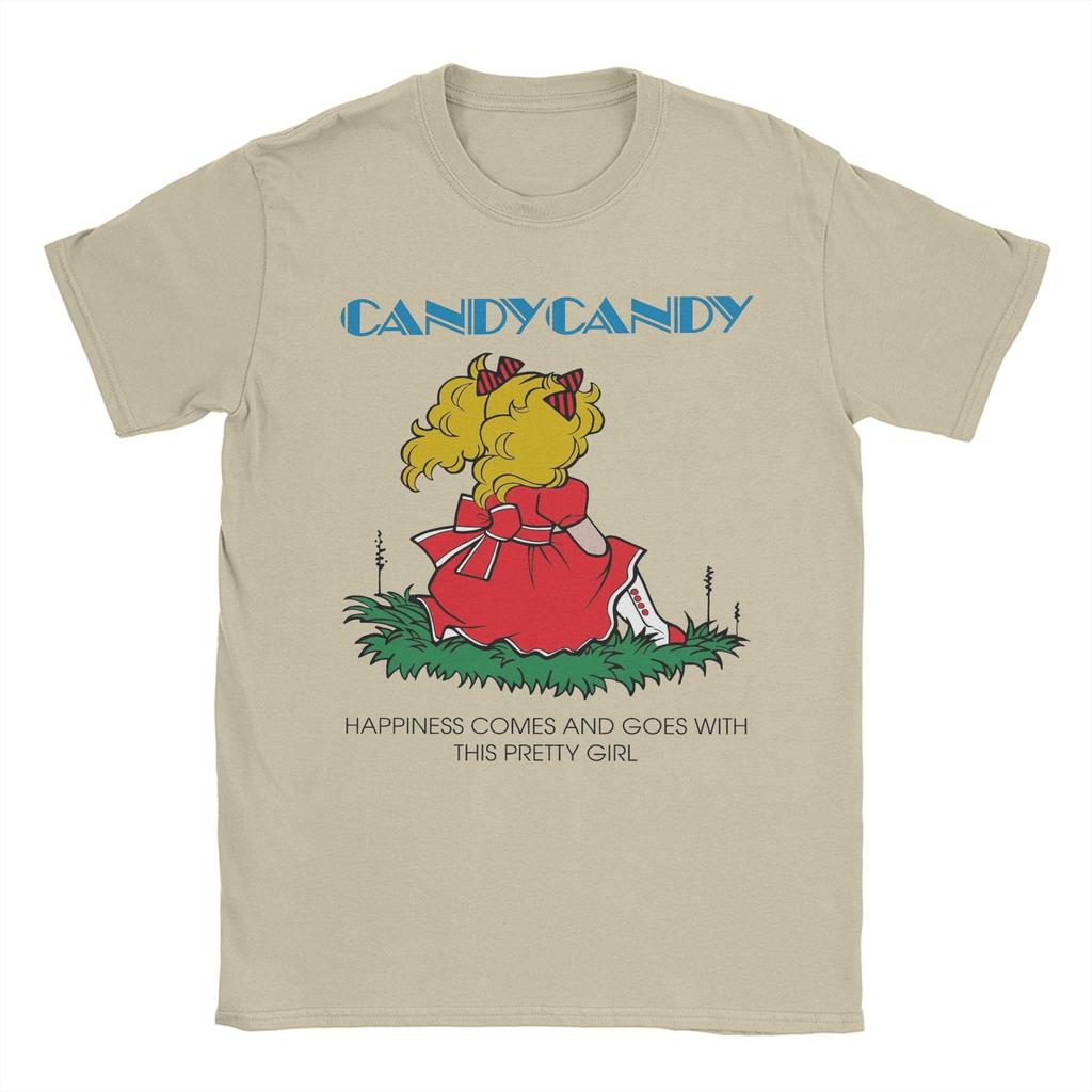 Men's Candy Candy Anime Wind T Shirts  Pure Cotton Tops Awesome Short Sleeve Crew Neck Tee Shirt Summer T-Shirt