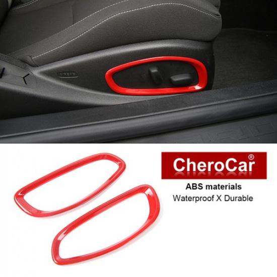 2X Seat Adjust Button Trim Cover Ring For Chevrolet Camaro 2017+ Red Accessories