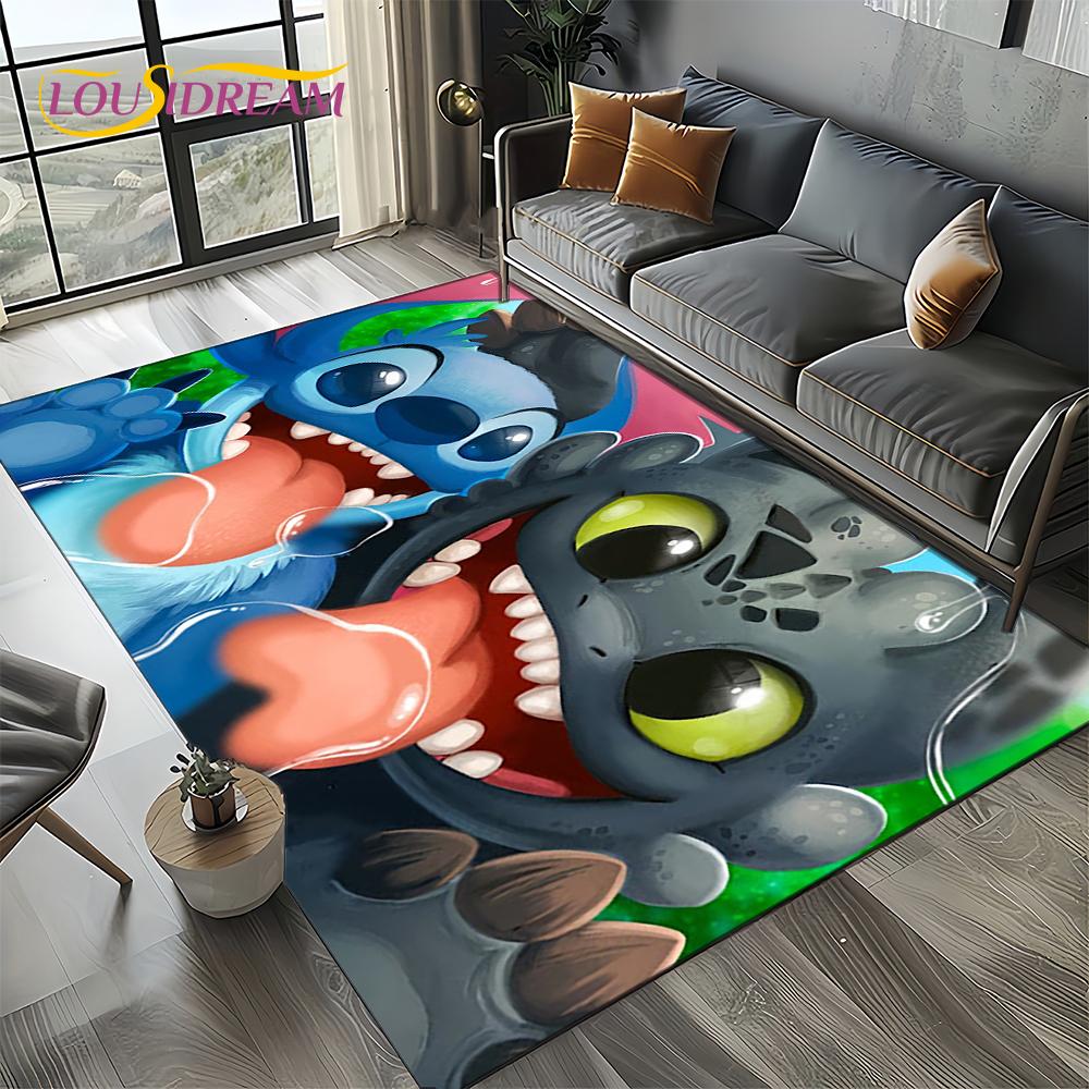 27 Style Cute Stitch Cartoon 3D Carpet Rug for Home Living Room Bedroom Sofa Doormat Decor,Child Non-slip Floor Mat Gifts