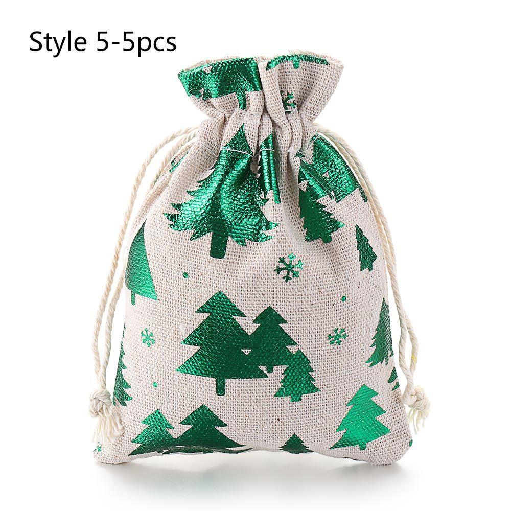 Sack Elk Wedding Favor Food Storage Drawstring Pouch Candy Organizer Merry Christmas Jute Gift Bags