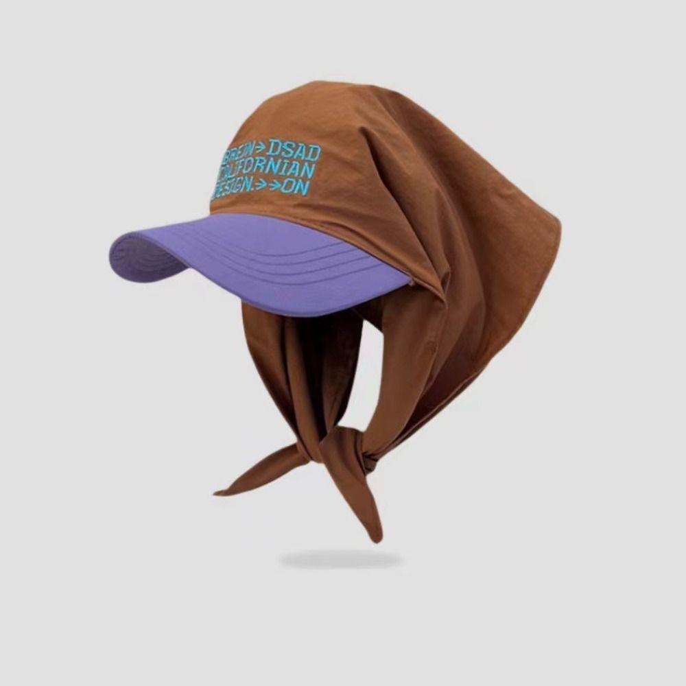 Triangle Headscarf Letter Baseball Cap Embroidery Quick-drying Peaked Cap  Girls