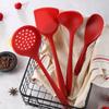 4Pcs Silicone Cooking Utensils Non-Stick Turner Spatula Spoon Colander Rice Scoop Heat Resistant Kitchen Utensils Set Cookware