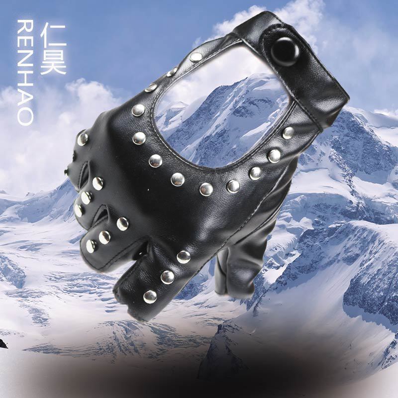 Dancing Half Finger Gloves Men and Women Liuding Autumn and Winter Night Club Performance Pole Dance Ladies, Ga Party Performance Rivet