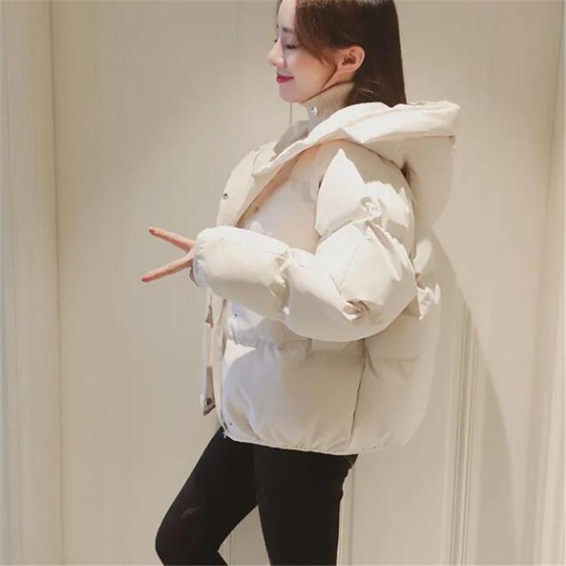 Nuova Giacca Invernale con Cappuccio Donna Cappotto in Cotone Parka Corto Casual Soprabito Giacca Imbottita Calda Parka Femminile Giacca con Zip Capospalla