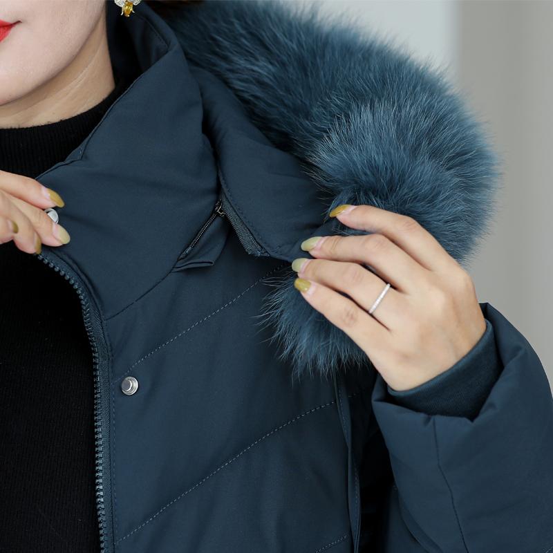 Real Fur Collar Middle Age Women's Down Coats Winter Vintage Parkas Plus Size Elegant Thick Warm Down Jackets Woman Outerwears