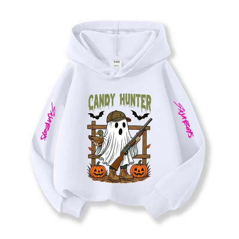 Popular Kpop Korean Christmas Themed Casual Children's Halloween Hoodie, Witch Hunting Fan Series Essential Girl's Top