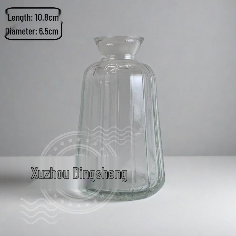 High-End Retro Glass Vase Set: Floor-Standing Transparent Ornaments In Soft Ins Style