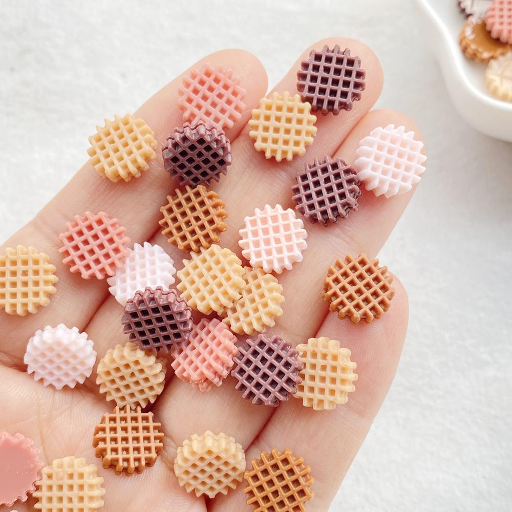 50pcs Resin Mixed Circle Grid Chocolate Chip Cookies Nail Art Flatback Scrapbook DIY Wedding Applique Jewelry Accessories Crafts