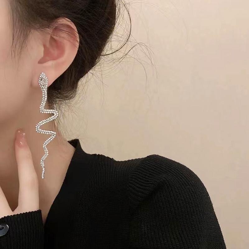 New Jewelry: Snake Shaped Earrings for Women with A Niche Design, Fashionable Earrings