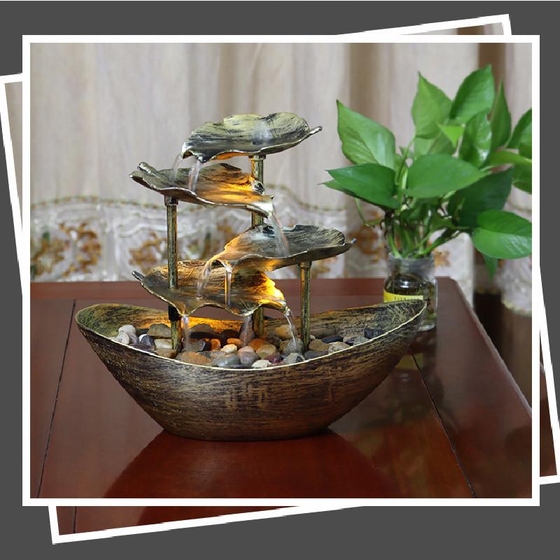 Lotus Leaf Ingot Minimalist Fountain With Abs Material For Home Decor And Gift