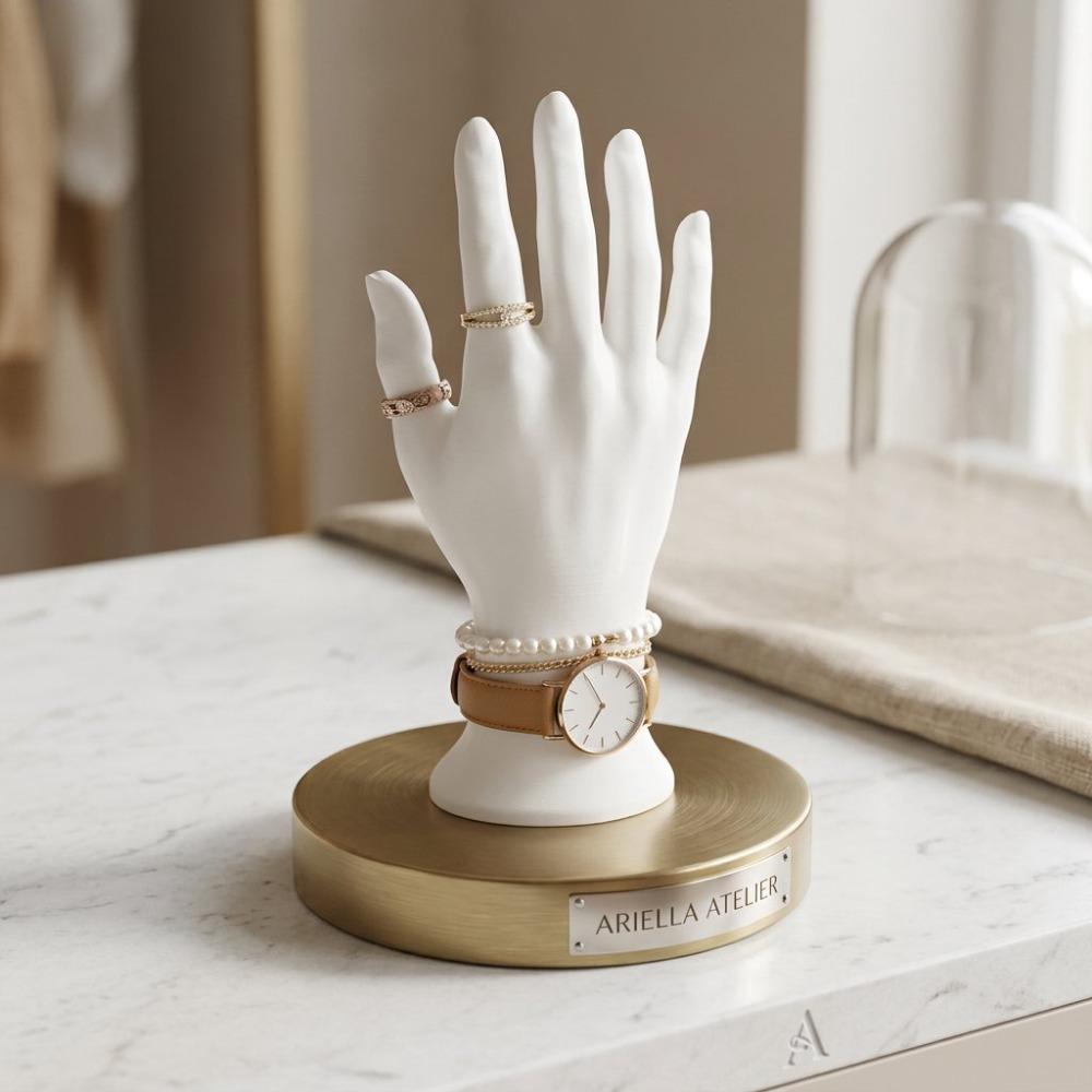 Elegante Schaufensterpuppen-Handmodell 3D-gedruckter Ringorganizer Ausstellungsstücke Armbandhalter Für den Heimgebrauch