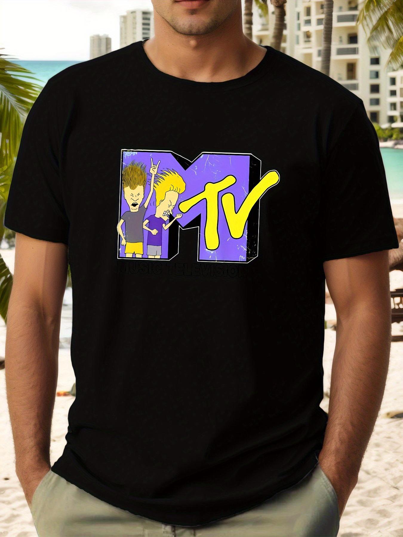 Retro MTV Logo Summer Minimalist Stylish Short-Sleeve T-shirt XL