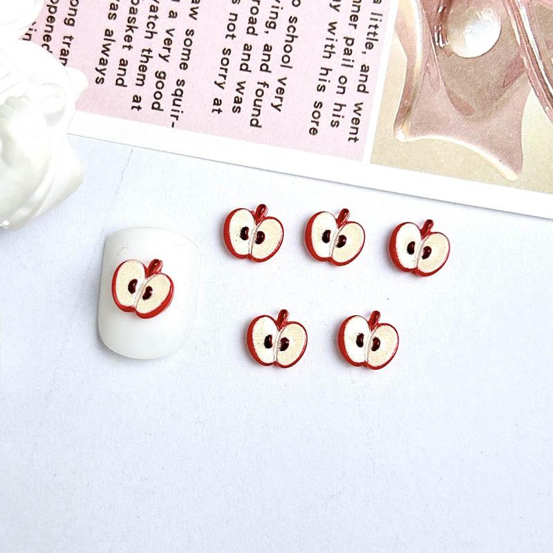Cute Cartoon Fruit Nail Art Accessories Internet Celebrity New Strawberry Apple Hair Clip Accessories Handmade DIY Resin Accessories