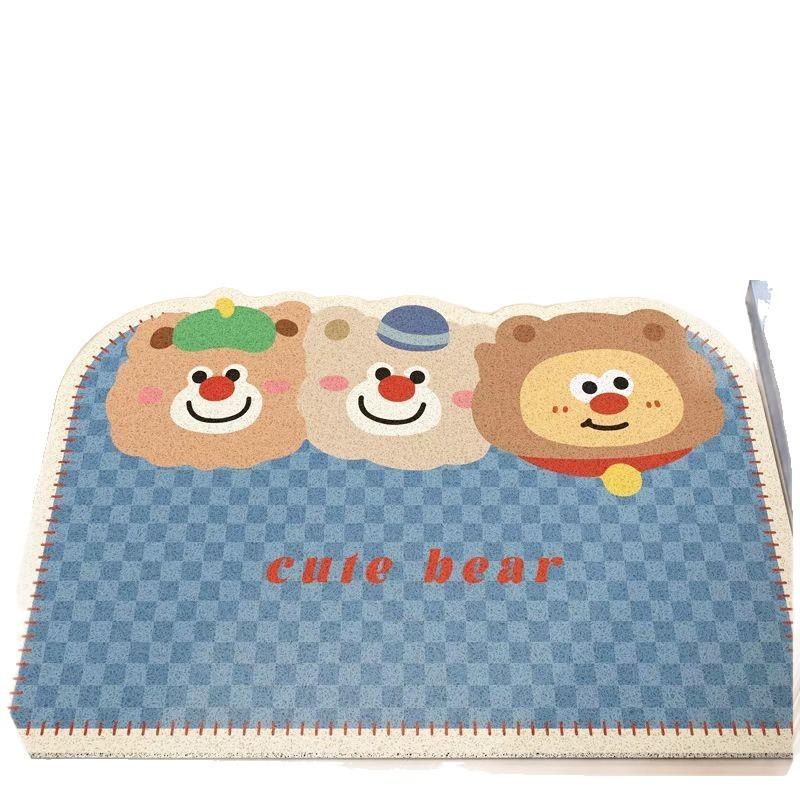 Cartoon Silk Circle Floor Mat, Porch Scraping Mud And Soil Entry Door Floor Mat, Household Can Be Cut, Dirt-Resistant And Easy To Take Care Of,