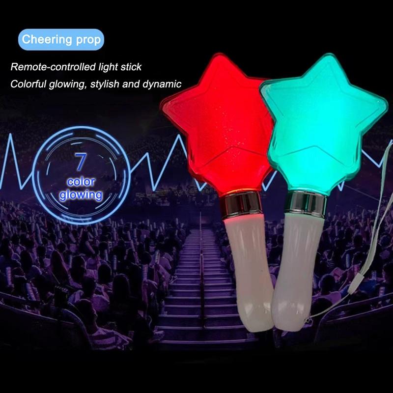 Palos de Luz Cambiantes de 7 Colores Luminosos Palos Intermitentes Conciertos Musicales Ktv Bar Accesorios para Animar Palos de Soporte Levantados