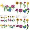 Realistic Childrens Animal Model Scene Decoration Set With Vibrant Sunflowers Daffodils And Roses