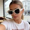 Neue übergroße beliebte Mode quadratische Damen-Sonnenbrille Retro Herren-Sonnenbrille Damenmode Outdoor-Spiegel Oculos