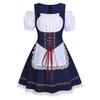 Women Oktoberfest Dirndl Dress Bavarian Beer Maid Costume Off Shoulder Puff Sleeve Lace Apron Dress For Halloween