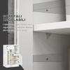 Modern Sideboard with Cupboards and Drawer In Wood and Glass, 60x40x95cm, White
