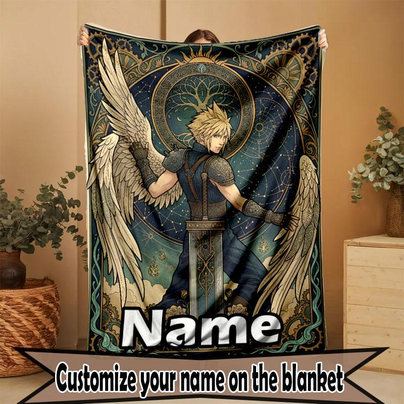 Custom Name Personalized Final Fantasy Print Blanket, Home Decor, Bedroom, Sofa, Camping, Couch, Gifts for Birthday Christmas