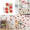 Erdbeer-Sticker Wasserdicht Klebend PVC Wandaufkleber Wiederverwendbar Fenster-Sticker Für Kinderzimmer Kindergärten Klassenzimmer Wand