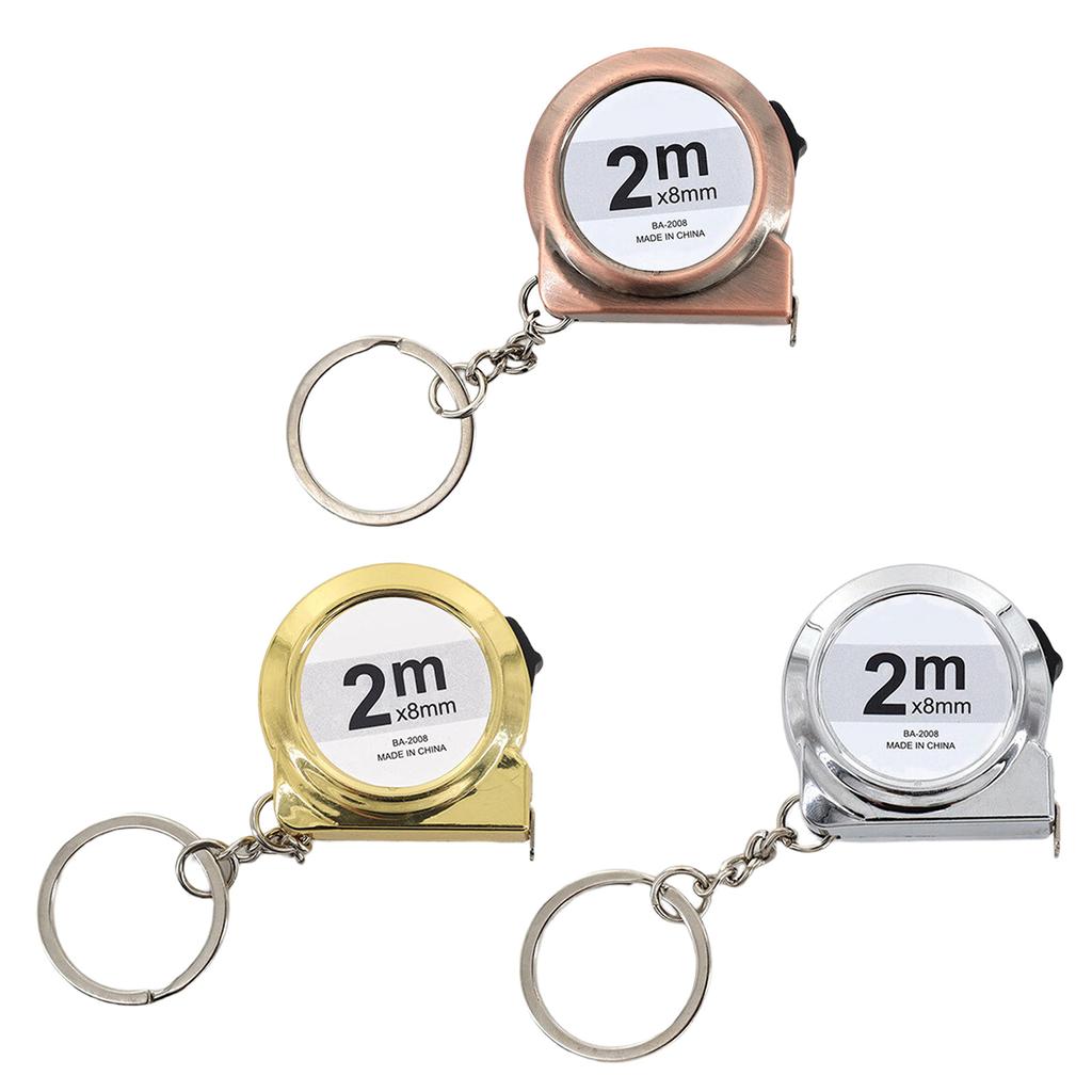2M Miniature Tape Measure ABS Carbon Steel Keychain Portable Measuring Tool for Home Office Car DIY Projects Daily Use