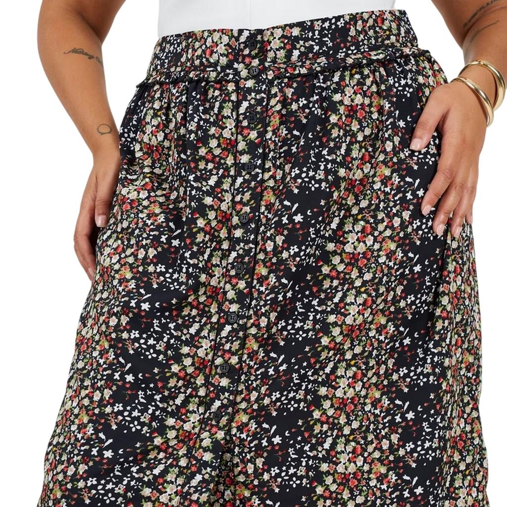 Brave Soul Womens/Ladies Floral High Waist Midi Skirt