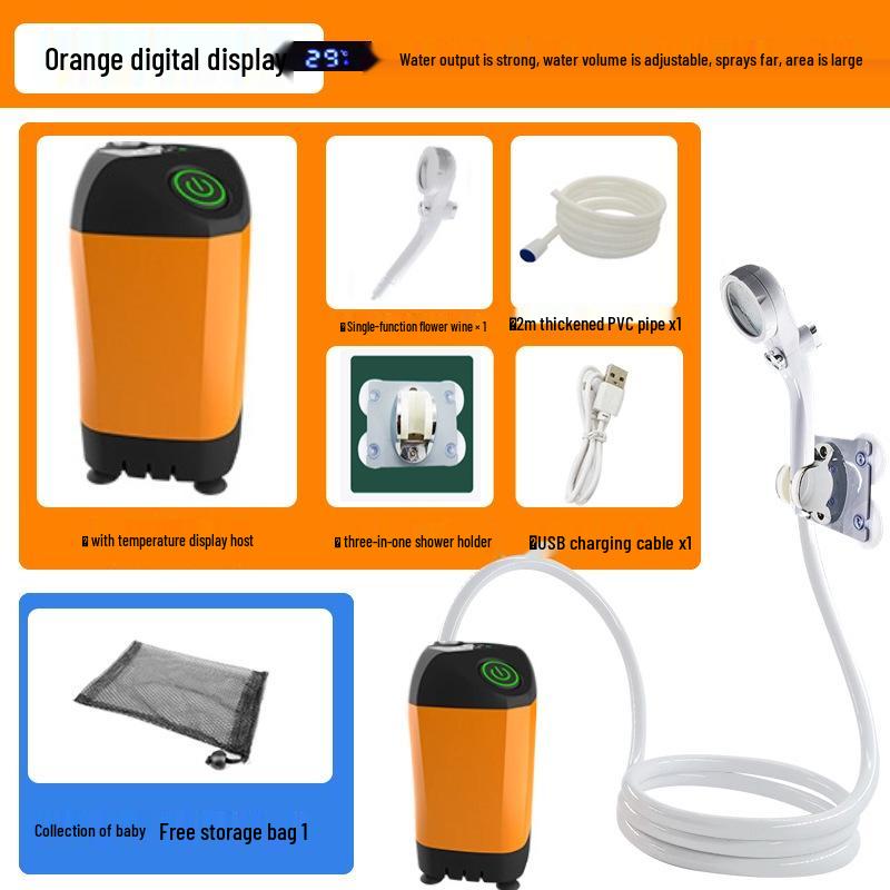 Portable Self-Priming Electric Shower for Outdoor and Rural Use