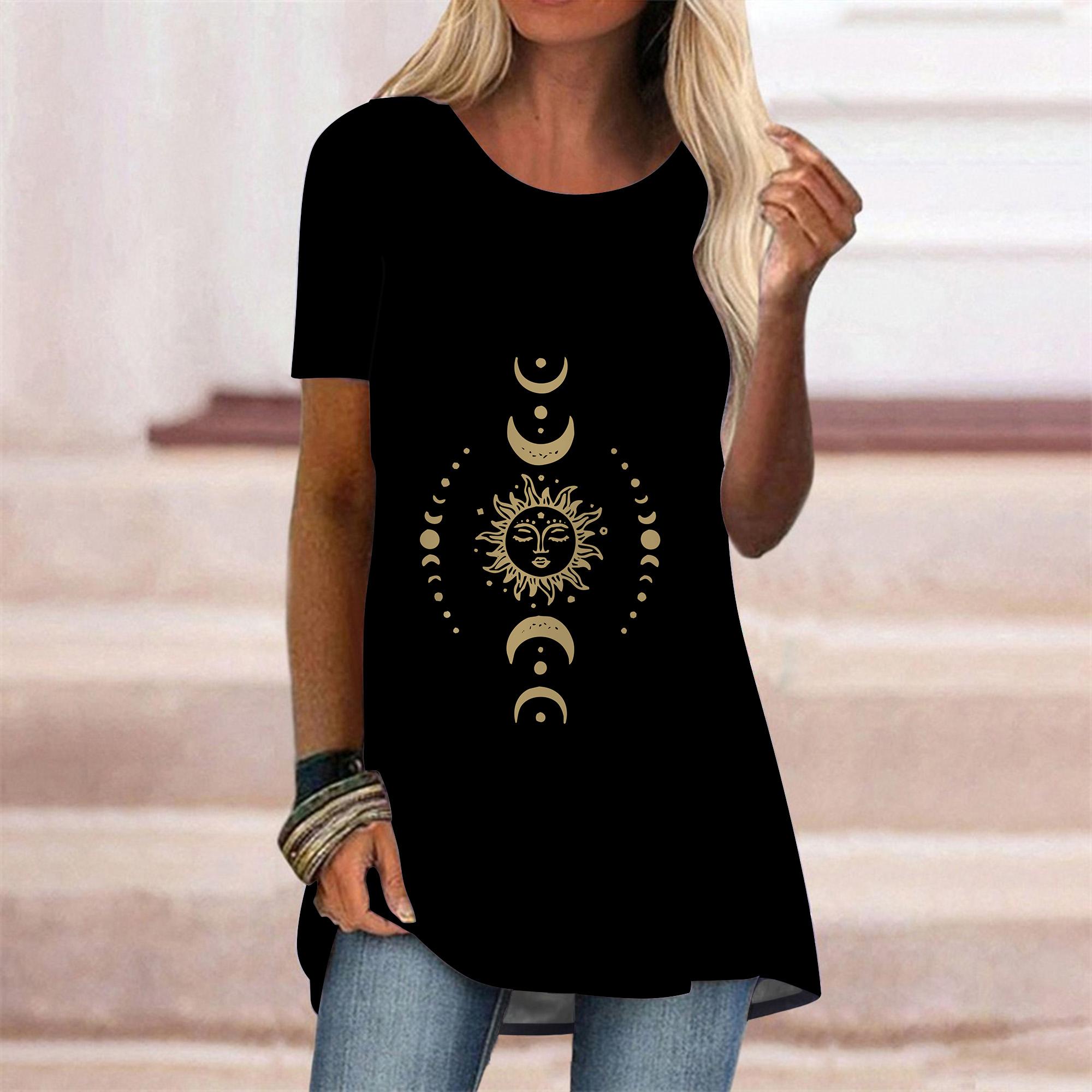 

Женская летняя удобная футболка с короткими рукавами и круглым воротником размера плюс, повседневные мешковатые футболки средней длины S жёлтый