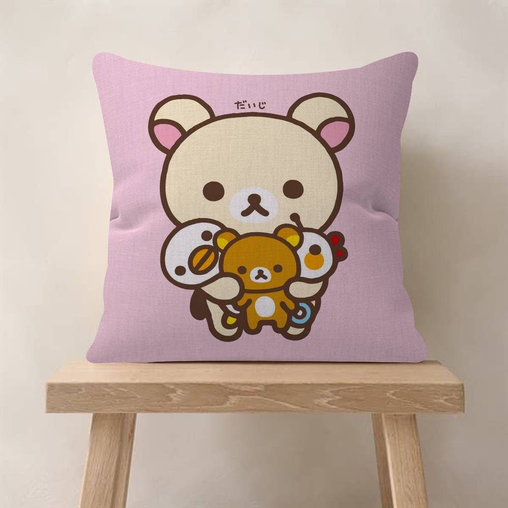 Popular Character Cute R-Rilakkuma Anime Pillow Cover For Bedroom Room And Living Room Sofa Decorative Cushion Cover