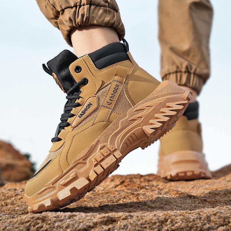 Men's shoes outdoor autumn and winter new thick-soled wear-resistant sports tooling shoes fashion casual Martin boots trend hiking shoes men